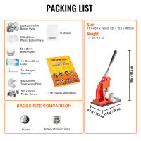 SucceBuy Máquina para hacer botones, kit de prensa para insignias con 500 piezas gratis, cortador de círculos, libro mágico, ideal para manualidades y regalos - details 3