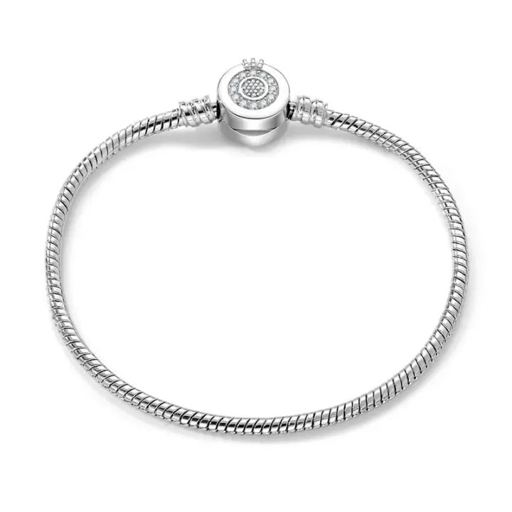 Pulsera Pandora con cierre de corazón de amor Cadena de serpiente europea - 1
