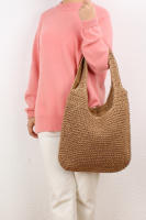 Bolso de playa de un solo hombro de la serie Grass Forest, tejido a mano, informal, de gran capacidad - details 11