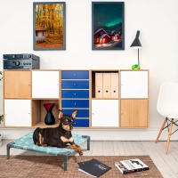 Hamaca desmontable lavable, cómoda cama elevada a prueba de humedad para perro con fondo antideslizante, rectangular - details 18