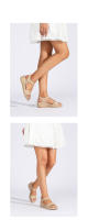 Sandalias de cuña de playa con relieve, nuevas sandalias de verano de tacón alto, modernas, cómodas y casuales, zapatos romanos de una sola tira. - details 0