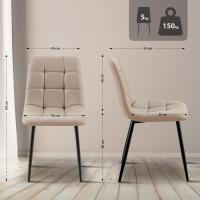 Comedor Antibes tapizada en Polipiel I Butaca de salón con Base metálica de 4 Patas I Asiento de Cocina, Color:Blanco - details 20