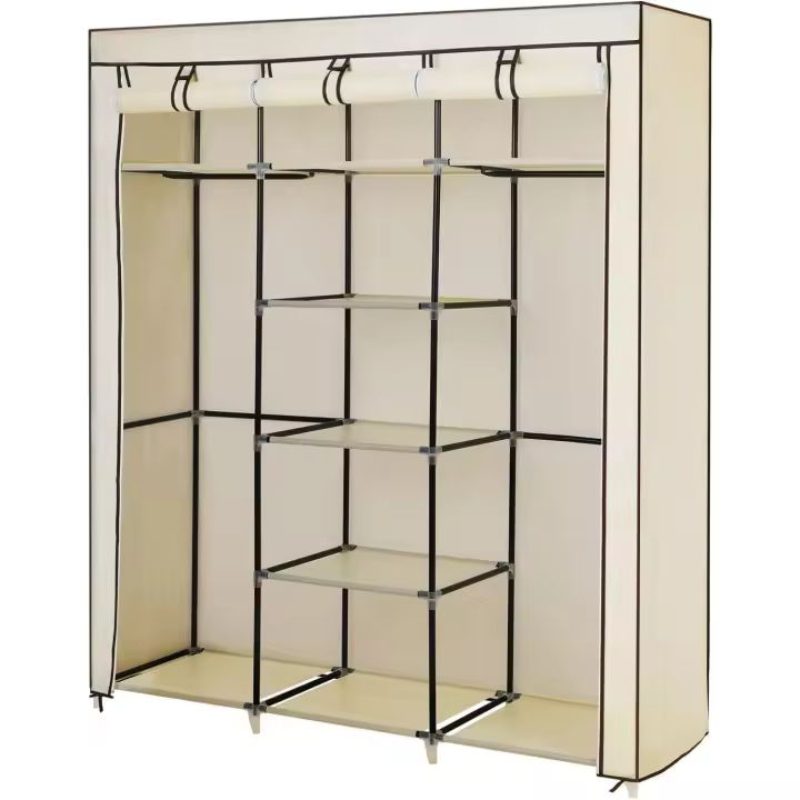 SONGMICS RYG12G Armario Ropero, Fieltro, Color Gris, 175 x 150 x 45 cm - 1
