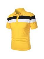 Polo a rayas Vintage para hombre, Camiseta de piqué de Golf, manga corta, bloque de Color, disponible en tallas grandes y altas - details 1