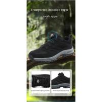 Zapatos De Deporte Para Hombre Con Hebilla Giratoria Cómodos Y Antideslizantes Talla Grande Color Sólido Cuero Artificial Mocasines De Senderismo Estilizados - details 4
