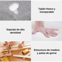 Sillas de Comedor de Madera Diseño Confortable con Resalto Alto Versión en Gris Oscuro y Marrón - details 4