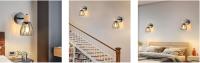 Luz de Pared de Metal Goeco Diseño de Aplique de Pared Industrial Lámpara de Pared Decorativa Ajustable de Madera Eficiencia Energética Iluminación Interior Decorativa - details 0