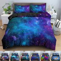 Juego de Ropa de Cama con Cubierta de Edredón 3D Universo Psicédelico con Cierre de Cremallera Comforter de Poliéster para Cama Doble Queen - details 1