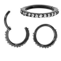 Piercing de acero quirúrgico con circonita para tabique nasal (1 unidad), piercing para la nariz y el cuerpo, colgante con clip, joyería a la moda, 8 estilos diferentes - details 3