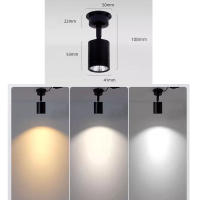Lámpara de Pared LED Moderna AC90-260V 3W Luz de Cuerpo Ajustable Negro Plata Blanco - details 0
