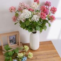 Flores de hortensias artificiales de lujo, rama de flores de hortensias de plástico realista, flor falsa elegante, decoración para sala de estar - details 12
