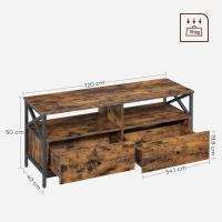 Mueble de TV Industrial 65 Pulgadas, 3 Cajones, Acero, Marrón Rústico y Negro - details 31