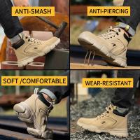 Zapatos de seguridad con punta de acero para hombre, botas de trabajo indestructibles, antigolpes, antipuñaladas - details 7