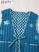 Chaqueta Chaqueta de Moda para Mujer Zevity 2024 Cuello Alto con Estampado Acolchado y Lacio - details 6