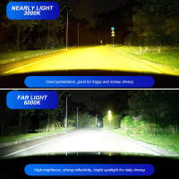 Faros LED H4 para motocicleta y coche, bombillas de doble color de luz de carretera, 6000K, amarillo, 3000K, 9003 HB2, impermeables, 2 unidades - details 2