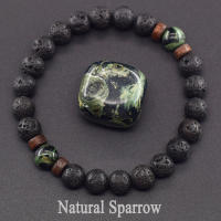 Pulsera de piedra de Lava para hombre, cuentas de piedra lunar de labradorita Natural, pulsera de Buda tibetano, pulsera difusora de aceite de Chakra, joyería para hombre - details 10