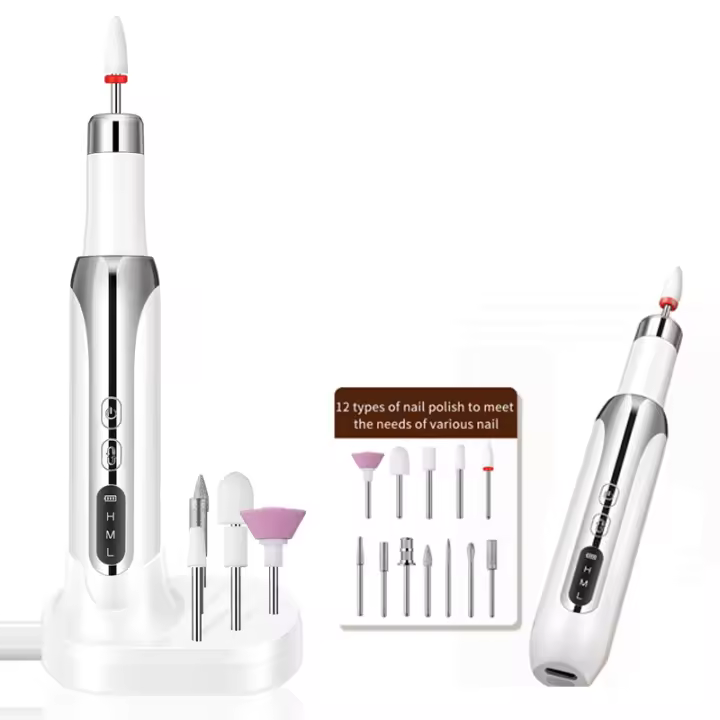 Taladro eléctrico para uñas, Kit 12 en 1, juego de limas eléctricas para uñas de Gel acrílico, herramienta de manicura y pedicura con brocas para uñas - 1
