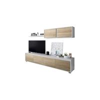 Muebles TV de Comedor Kaway Color Roble Nodi y Blanco Artik 35x180x28 cm - details 8