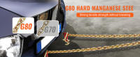 SucceBuy Cadena de brida G80 V, cadena de remolque de 5/16" x 3' con ganchos R, T, J y de agarre, cadena de remolque de transporte resistente para recuperación de grúa de plataforma plana, 10800 lbs SWL, acero galvanizado, plata duradera - details 1