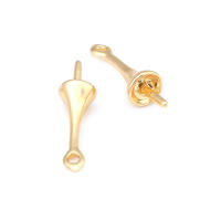 Perlas de latón de alta calidad con baño de oro de 18K, media perforación, para conectar dijes, tapas de perlas, accesorios para la fabricación de joyería DIY para mujeres - details 17