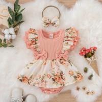 Vestido de verano para niña con diadema con lazo, mono a rayas, vestido de algodón para recién nacido, ropa Floral, ropa para gatear - details 3