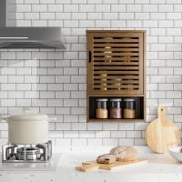 Armario de Baño de Bambú Estante Colgante de 60cm Organizador de Almacenamiento con Diseño Ajustable Ahorro de Espacio en Baño - details 6