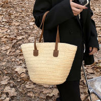 Bolso de viaje con asa superior para mujer, bolsa Bohemia de paja tejida de gran capacidad para verano - details 2