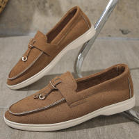 Nuevos mocasines planos de ante con punta redonda de talla grande para mujer, zapatos informales sin cordones - details 28