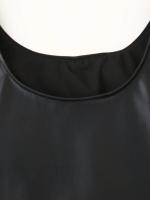 2025 mujeres negro imitación cuero Mini vestido rebordear decoración verano 2025 moda elegante sin mangas Vestidos femeninos - details 10