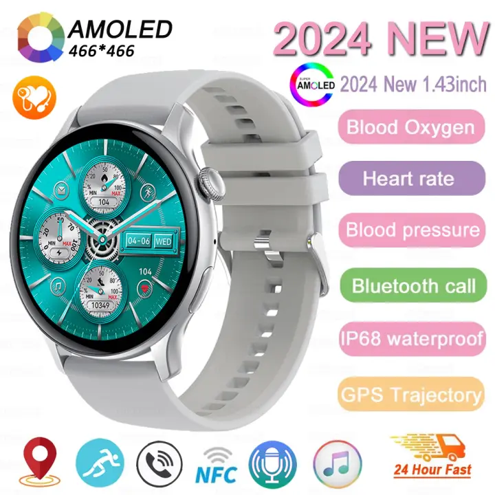 Nuevos relojes inteligentes de pantalla táctil,Llamada Bluetooth,asistentes de voz, múltiples modos deportivos, reproductores de música,podómetros,múltiples funciones, son regalos ideales para la familia (incluyendo correa: oro, plata, negro) - 1