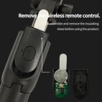 Varita de Selfie Portátil para Viajes, Soporte Antivibración de Tres Patas, Capaz de Grabar Transmisiones en Vivo Inalámbricas con la Mano, con Control Remoto, Giratoria 360 Grados, Poste de Selfie Multifuncional para Teléfono Móvil - details 0
