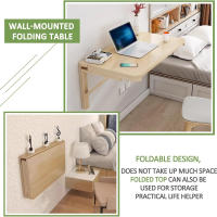 Mesa plegable montada en la pared, escritorio flotante montado en la pared, ahorro de espacio, para comedor, estudio, cocina - details 0