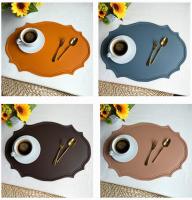 Elegante Juego de Manteles de Comedor de Cuero Falsio 1/4/6PCS Diseño de Forma PU - details 12