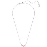 Swarosk Colgante circular de cristal de plata de ley 925, rosa claro, tres circonitas, cuadrado redondo, colgante en forma de lágrima, collar, regalo de joyería para mujer - details 1