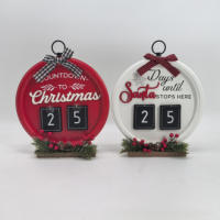 Calendario de Navidad con cuenta atrás artesanías de madera, adornos redondos, calendario de Navidad - details 6