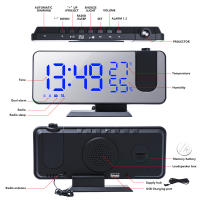 Reloj despertador Digital LED de mesa, relojes electrónicos de escritorio, despertador USB, Radio FM, proyector de tiempo, función de repetición - details 7