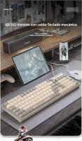 GK102 Teclado Bluetooth inalámbrico para juegos de oficina mecánico intercambiable en caliente de tres modos Interruptor verde - details 0