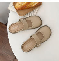 Baotou zapatillas mujer verano desgaste sentido avanzado, la nueva celebridad de Internet super fuego versátil fondo suave medio pie zapatillas - details 18