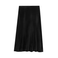 BUNO-2025 falda de satén negro para mujer, faldas largas elegantes de cintura alta para mujer, falda Midi de verano a la moda, faldas de oficina para mujer - details 2
