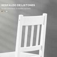 Juego de 2 Sillas de Comedor Blancas Silla de Cocina con Resalto de Listones - details 4