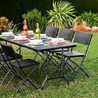 mesa, catering, exterior, jardin