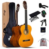Kit de Iniciación para Guitarra Clásica 4/4 39" con Soporte de Pared con Ganchos, Diapasón, Afinador, Funda, Paño de Pulir 6 Cuerdas de Nylon, Negro - details 15