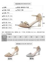 Sandalias Doradas para Mujer Tacones Altos para Fiesta, Sin Cordones, Sólidas, Sexis, Calidad, Boda, Fiesta, Club Nocturno - details 3