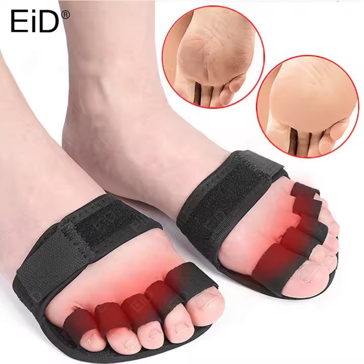 EiD-separador de 5 dedos del pie, Corrector de juanete, tamaño ajustable, Protector de plantilla ortésica, almohadilla superpuesta para el antepié - 1