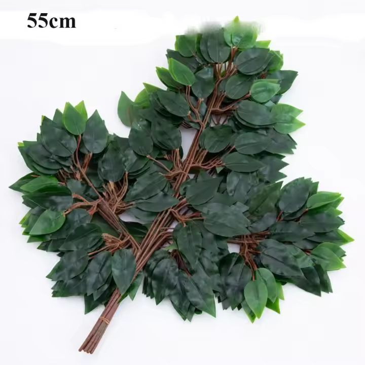 Hojas de árbol de Banyan de alta calidad, hojas simuladas de Color verde, ramas de Ginkgo Biloba, decoración del hogar, 10 estilos - 1