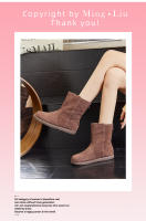Nuevas botas apilables versátiles casuales botas cortas retro de fondo plano botas de mujer de terciopelo - details 13