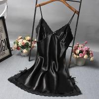 Camisón de satén chino para mujer, ropa de dormir Sexy, bata de baño de encaje, vestido de noche informal para el hogar, novedad de verano - details 8