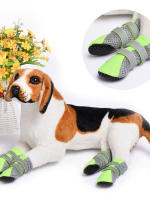 Botas reflectantes transpirables impermeables para perros pequeños y medianos, zapatos suaves de verano para mascotas, red para caminar al aire libre, seguridad nocturna - details 6