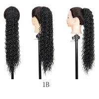 Cola de caballo rizada con cordón, estilo cornrow, con clip, efecto ombré, onda profunda, extensión de cola de caballo larga, postizo de cola de caballo - details 13