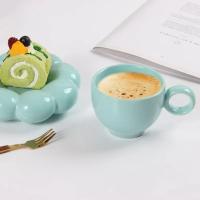 Taza de café de cerámica Macarone Taza de café con Plato Juego de girasol de cerámica nórdica Taza Estilo Ins Taza de avena con leche Decoración de mesa - details 3